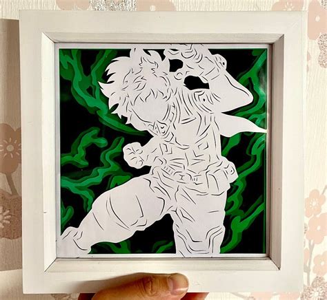 My Hero Academia Izuku Midoriya Cut Out Paper Frame Anime Etsy