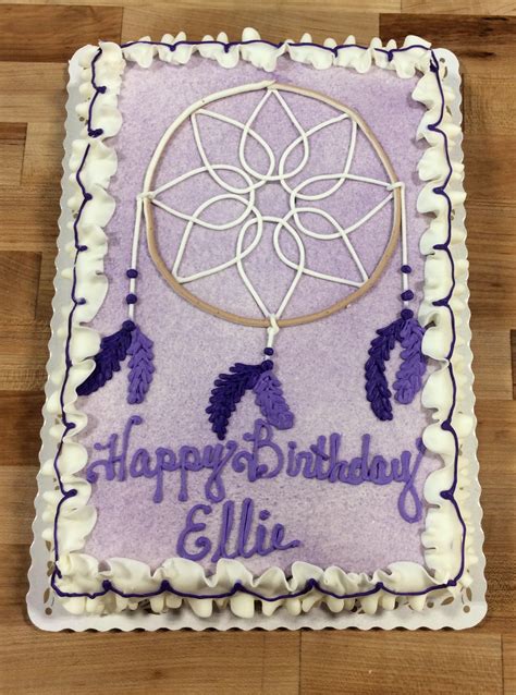 Sheet Cake With Piped Dreamcatcher Decoration Trefzger S Bakery