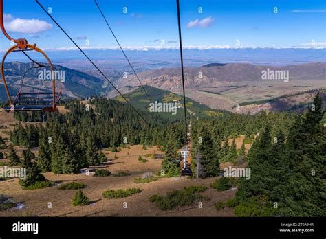 Mountains of Karakol , snowy peaks of Karakol ski resort Stock Photo ...