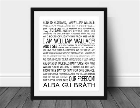 Braveheart William Wallace Speech Braveheart Movie Poster - Etsy