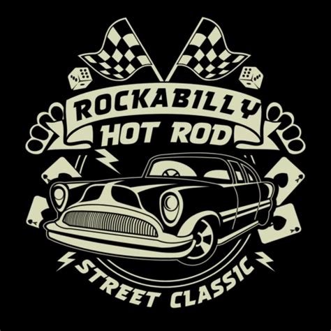 Rockabilly hot rod vintage plantilla de camiseta Modelo de diseño gratuita