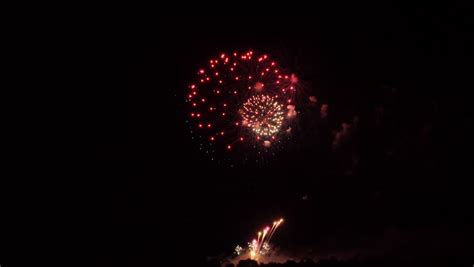 slow motion fireworks show red balls Stock Footage Video (100% Royalty ...