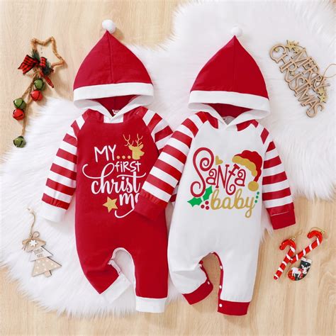 1st Christmas Outfit Newborn Baby Boy Girl Christmas Romper Long Sleeve ...