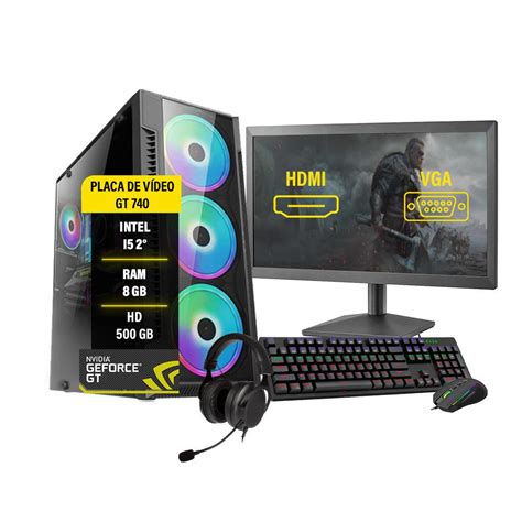 Computador Gamer Completo Aires GT 730 4GB 8GB Hd 500GB Wi Fi Faz