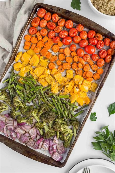 Rainbow Sheet Pan Roasted Vegetables