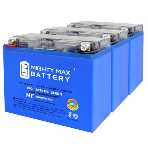 Yt12b 4gel 12v 10ah Gel Replacement Battery Compatible With Ducati 1198cc Diavel 09 11 3 Pack