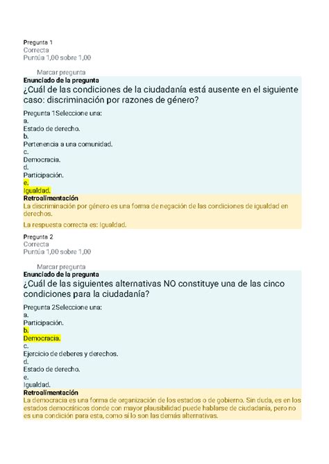 Autoevaluación N2 Ética Ciudadanía y Globalización Pregunta 1