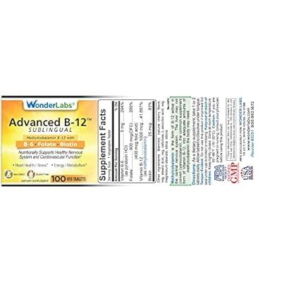 Buy Sublingual Vitamin B12 1000 Mcg B6 5mg Folic Acid 400 Mcg