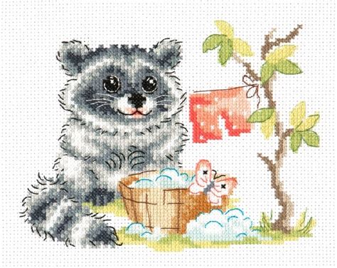 Raccoon Cross Stitch Kit Code Magic Needle Buy Online On