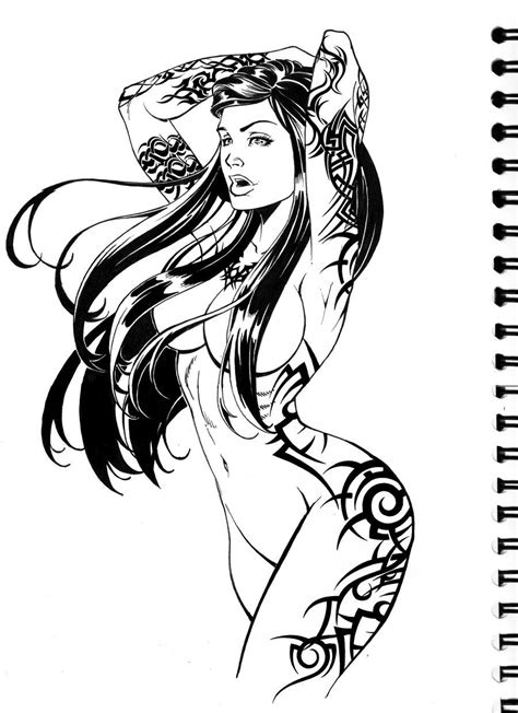 Tatoo Girl By Shonemitsu On Deviantart Beauty Art Drawings Female