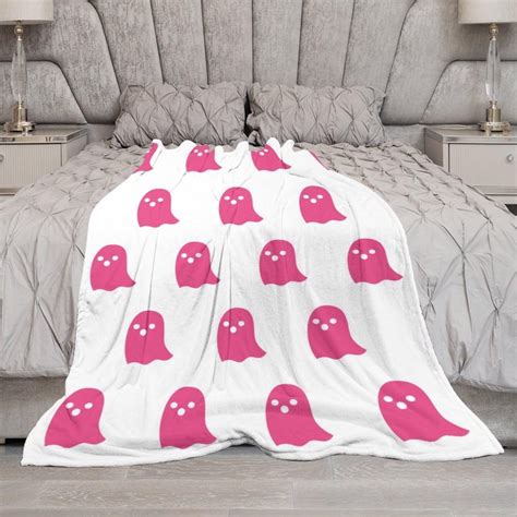 Halloween Viral Pink Ghost Blanket Soft Skin Friendly Flannel Blanket