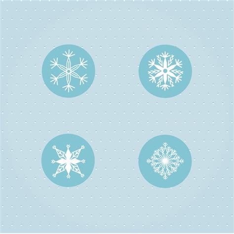 Conjunto De Iconos De Copo De Nieve Vector Premium