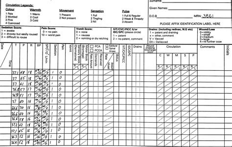 Standard Adult General Observation Chart