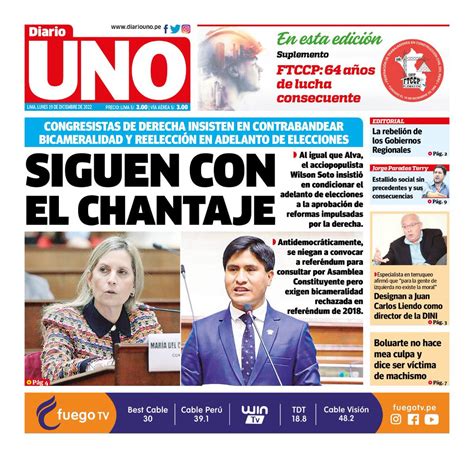 Diario Uno On Twitter 🗞buenosdías Conoce Nuestra Portada De Hoy 19 De Diciembre