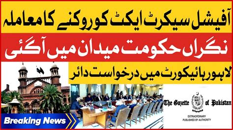 Army Act Bill Caretaker Govt In Action Petition Filed In Lahore