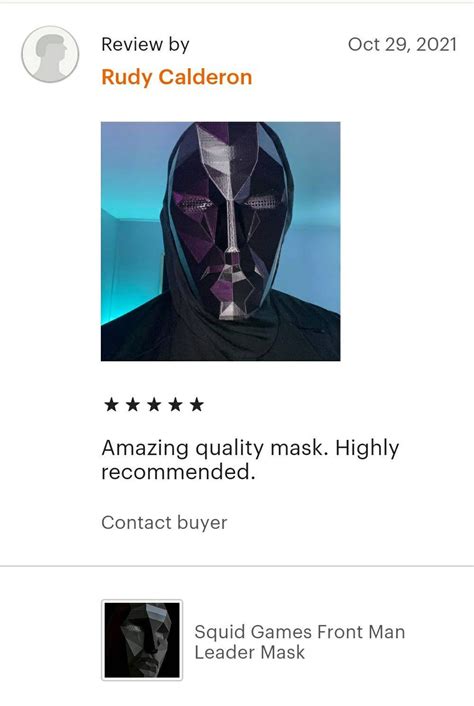 Squid Games Front Man Leader Mask Low Poly Mask Etsy