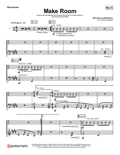 Make Room Percussion Sheet Music Pdf Casting Crowns Matt Maher