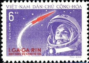 Stamp Yuri Gagarin Vietnam First Space Flight By Yuri