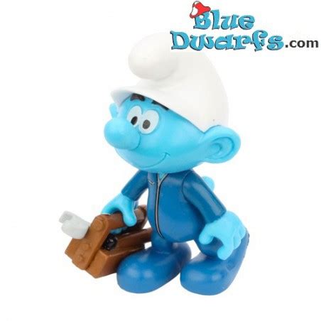 Handy Smurf With Toolbox Movable Smurf Figurine DeAgostini 7cm