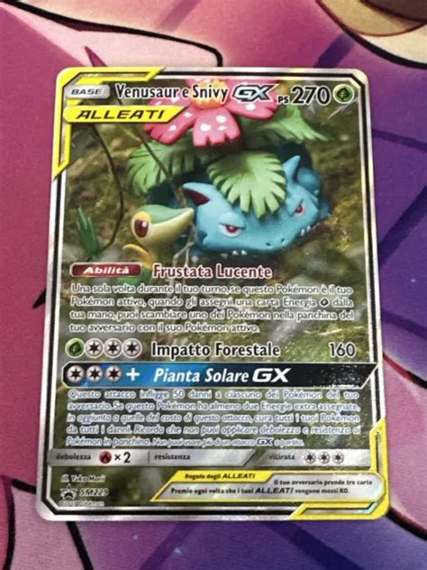 Carta Pok Mon Venusaur E Snivy Gx Alleati Sm Promo Ita Sole E