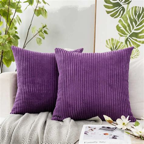 Juspurbet Purple Luxury Throw Pillow Covers 20x20 Set Of 2decorative