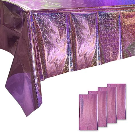 Amazon.com: PKNOON Plastic Table Cloth 4 Pack Table Cloths for Parties ...