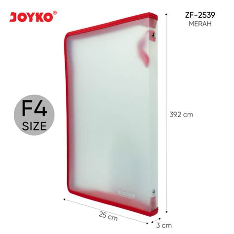 Jual Zipper File Map Plastik Resleting Joyko Zf 2539 F4 Merah