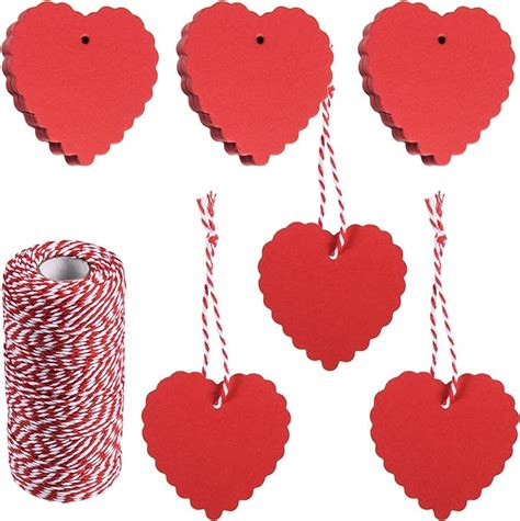 Amazon Pcs Valentine S Day Heart Gift Tags Heart Shape Kraft