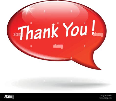 Vector Illustration Of Red Thank You Speech Bubble Stock Vector Image And Art Alamy