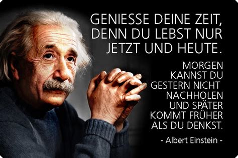 Blechschild 20x30cm gewölbt Geniesse Deine Zeit denn du Zitat Einstein