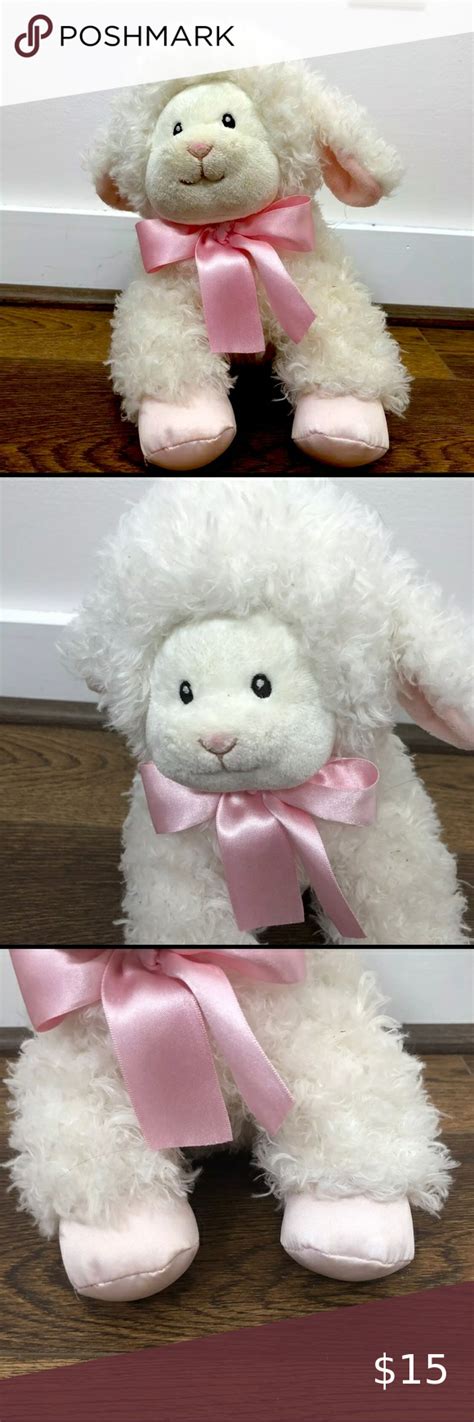 Aurora Baby Lamb Sheep Plush Stuffed Animal 7” Pink Lovey Wind Up Music