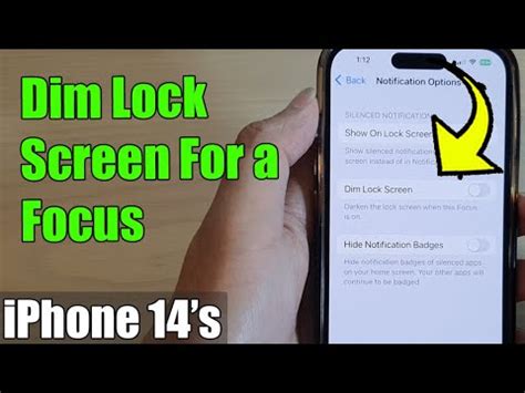 Iphone Pro Max How To Enable Disable Dim Lock Screen For A Focus