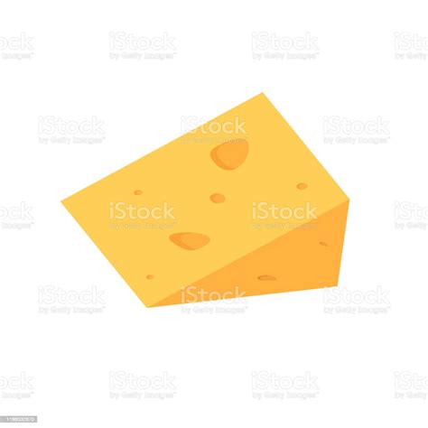 Ilustración De Un Trozo De Queso Con Agujeros Aislado Sobre Un Fondo