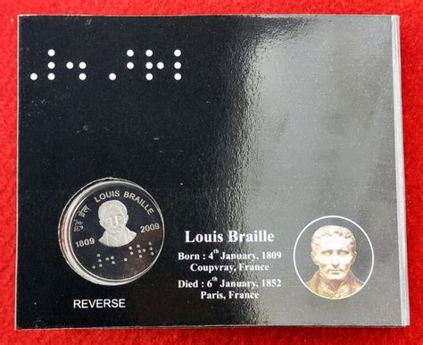 Th Birth Anniversary Of Louis Braille Proof Coin Set Rs