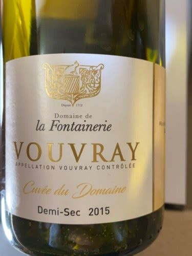 Domaine de la Fontainerie Cuvée du Domaine Vouvray Demi Sec Vivino US