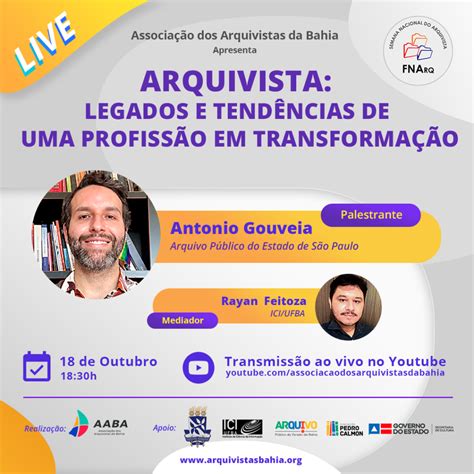 Aaba Realiza Live Em Comemora O Ao Dia Do Arquivista Associa O Dos