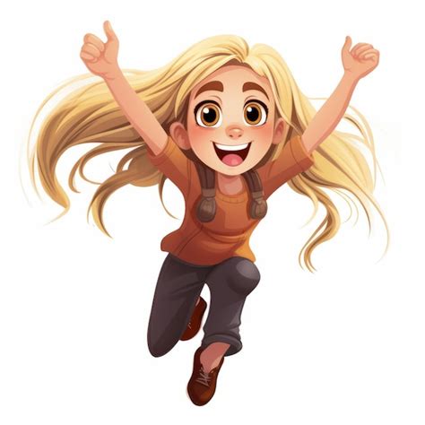 Blonde Bliss la animada chica de dibujos animados que salta excita con su alegría sin límites