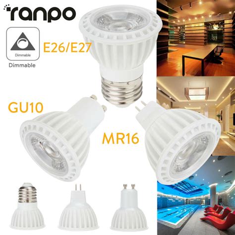 Ranpo MR16 GU10 LED Spot Light E27 E26 Decorative LED Bulb 5W COB Chip