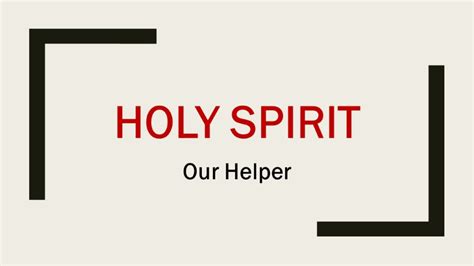 Holy Spirit Our Helper Logos Sermons