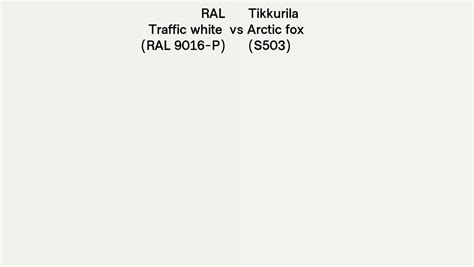 RAL Traffic White RAL 9016 P Vs Tikkurila Arctic Fox S503 Side By