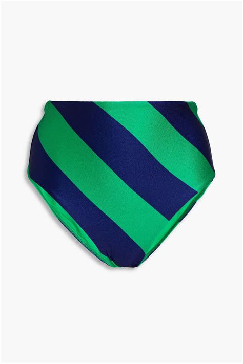 Zimmermann Striped High Rise Bikini Briefs The Outnet