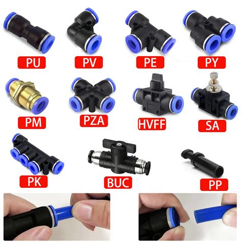 Pneumatic Fittings Quick Connector Air Hose Tube Connectors Plastic PU