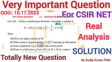 Csir Net Real Analysis Solution Qod Nbhm Iit Jam Maths