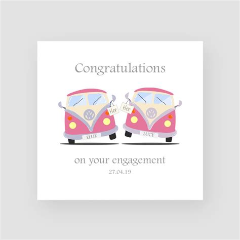 Personalised Lesbian Engagement Card Same Sex Couple Congratulations On Your Engagement Gift