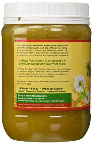 Stakich Royal Jelly Bee Pollen Propolis Enriched Raw Honey Lb