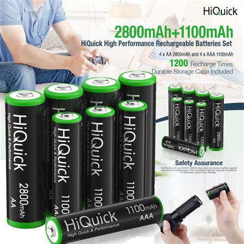 Hiquick Aa Aaa Rechargeable Batteries X Mah Aaa X Mah Aa