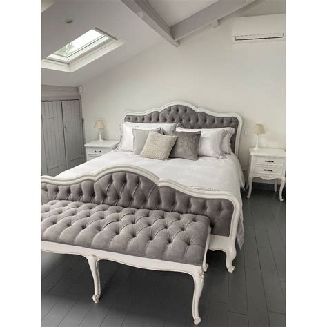 Beaulieu Buttoned French Bed End Stool - Crown French Furniture