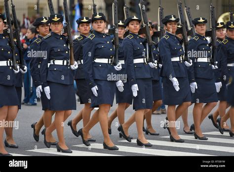 Buenos Aires, Argentina - Jul 11, 2016: Members of the Argentine air ...