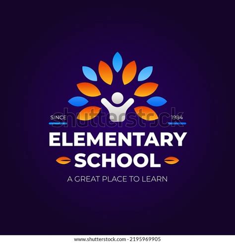 Gradient Elementary School Logo Design Vector Stock Vector (Royalty ...