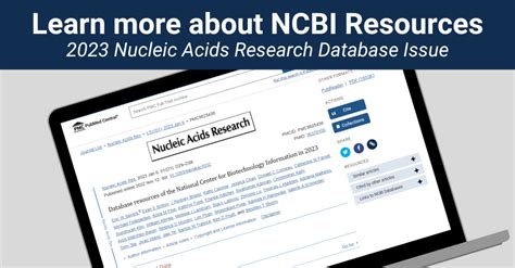 Read About Ncbi Resources In 2023 Nucleic Acids Research Database Issue